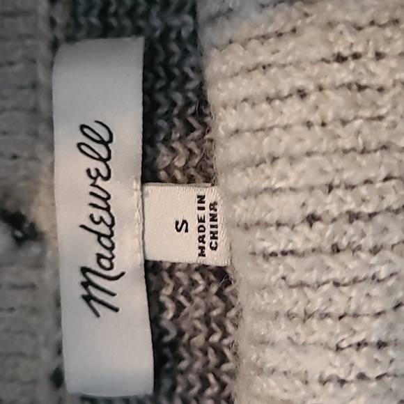 Madewell Windowpane Wool Angora Blend Turtleneck Oversized Boxy Sweater Small - Picture 4 of 10